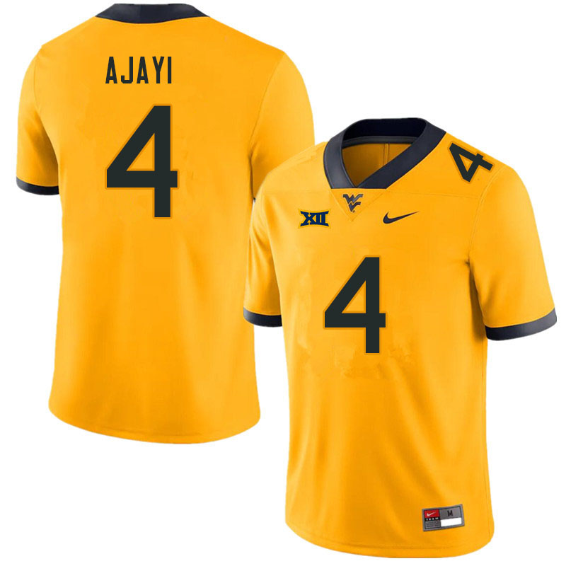 Men #4 Rashad Ajayi West Virginia Mountaineers College Football Jerseys Sale-Gold - Click Image to Close
